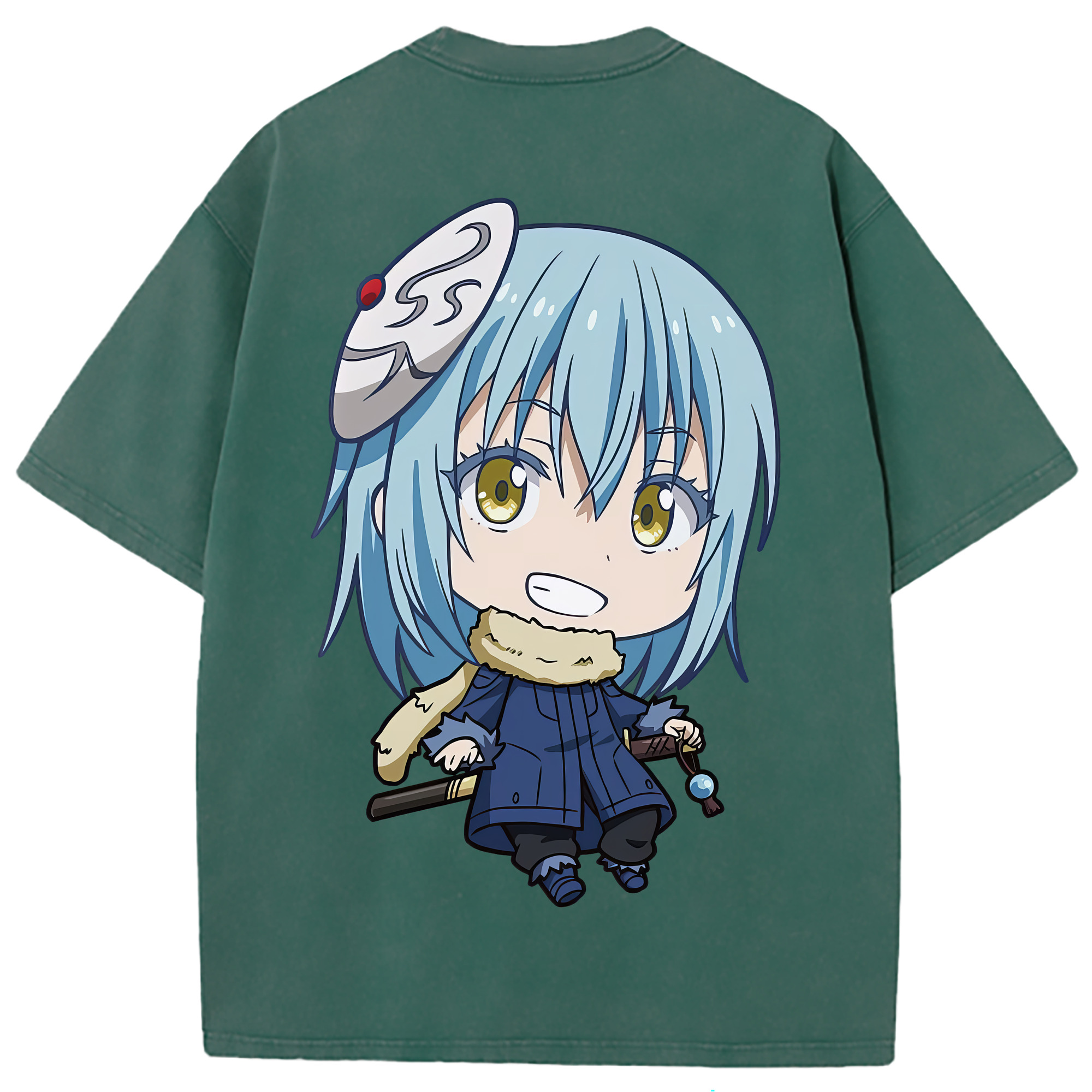 （画像用） 転スラ Regarding Reincarnated to Slime 綿100% ヴィンテージ風 半袖Tシャツ（背面プリント）